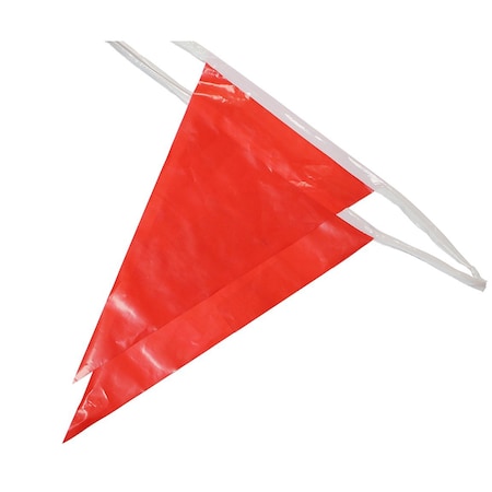 THE BRUSH MAN Perimeter Marking Flags - Red, 100’ Line, 10PK PENNANT OSHA R